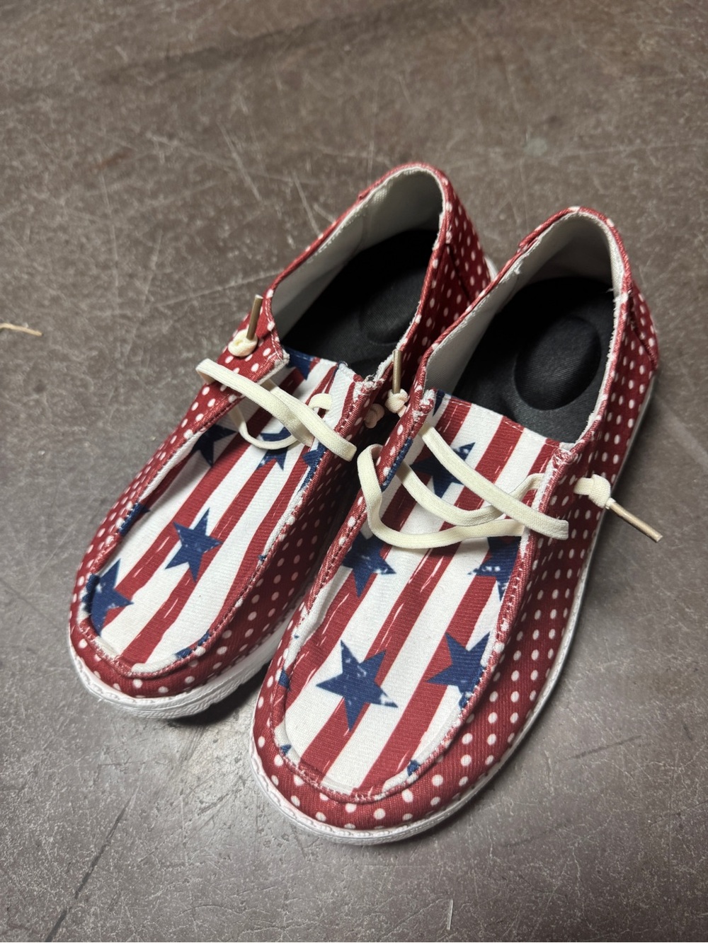 Hey Dude Kids Red, White & Blue Star Stripe Sneakers